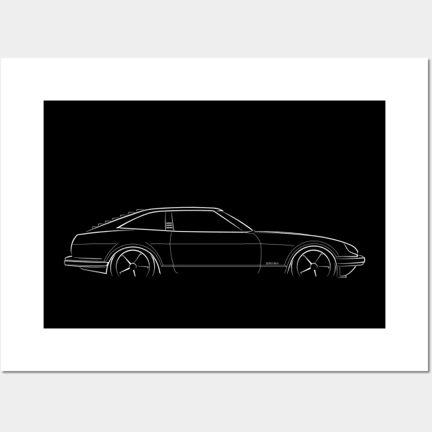 1983 Datsun 280ZX - profile stencil, white Wall Art by mal_photography